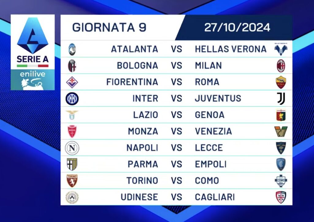 Serie A Calendar 202425 fixture list announced