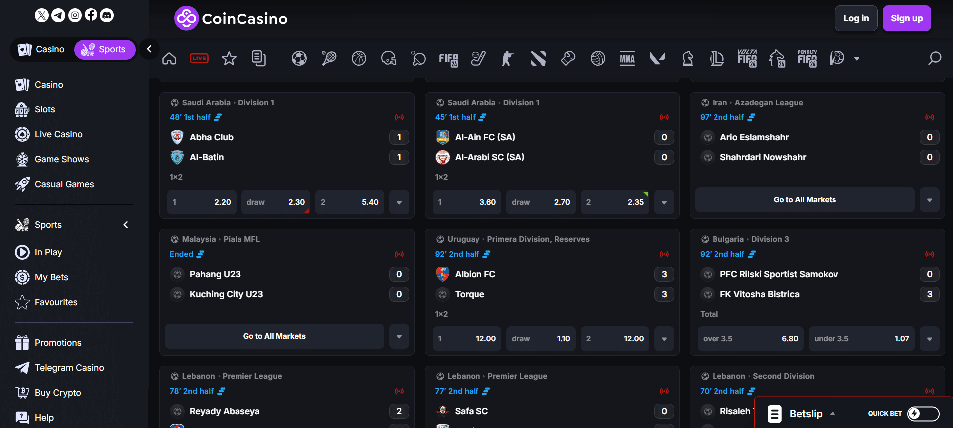 Best offshore sportsbooks CoinCasino