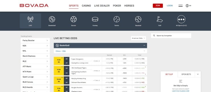 Bovada - one of the best live betting sportsbooks