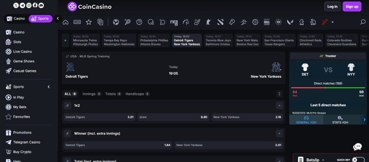 CoinCasino - the fastest payout betting site