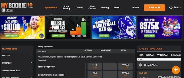 MyBookie - trusted South Carolina sports betting site