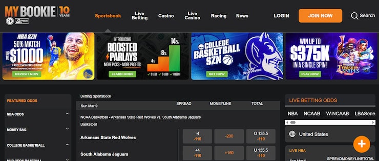 MyBookie - one of the best cash out sportsbooks
