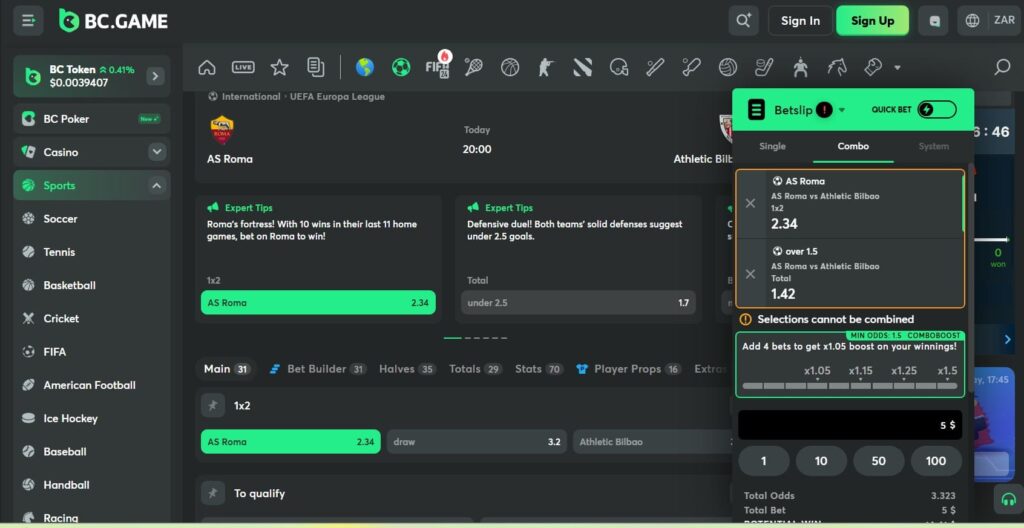 BC.Game - top rated betting site without ID verification