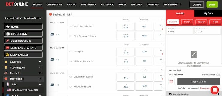 BetOnline - the best NBA betting site