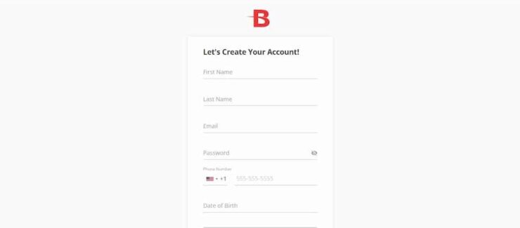 BetOnline registration form
