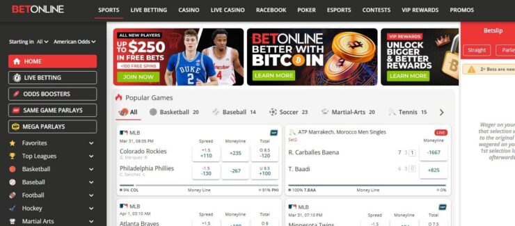 new betting sites betonline live odds