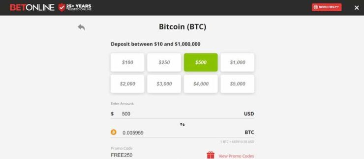 BetOnline make a deposti and claim a bonus form