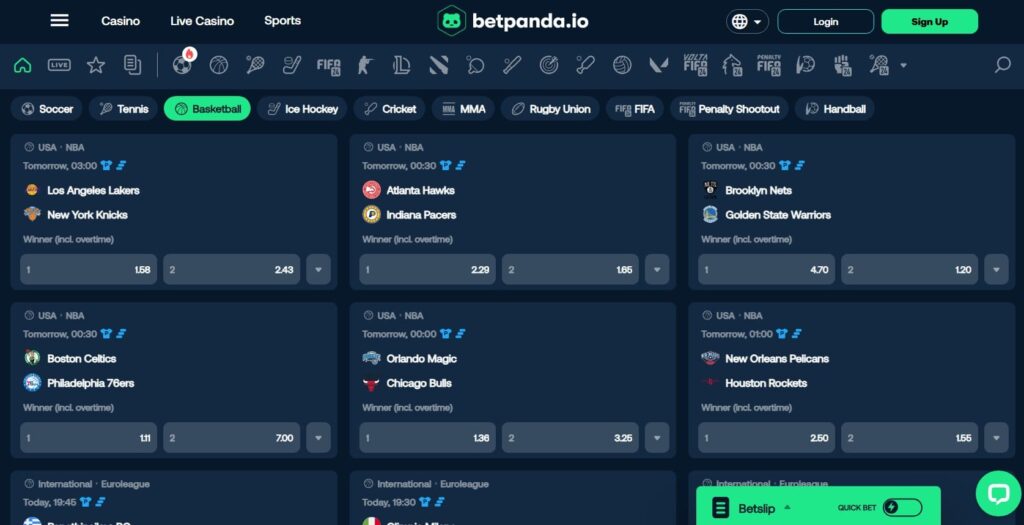 BetPanda - one of the best no verification betting sites