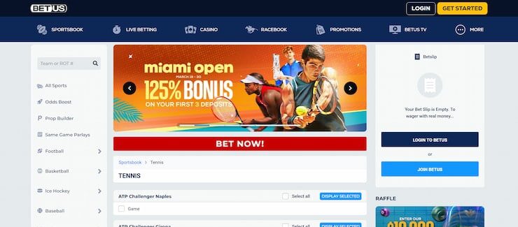 BetUS - one of the most trusted tennis betting websites