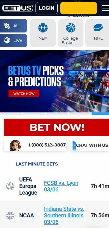 BetUS mobile version
