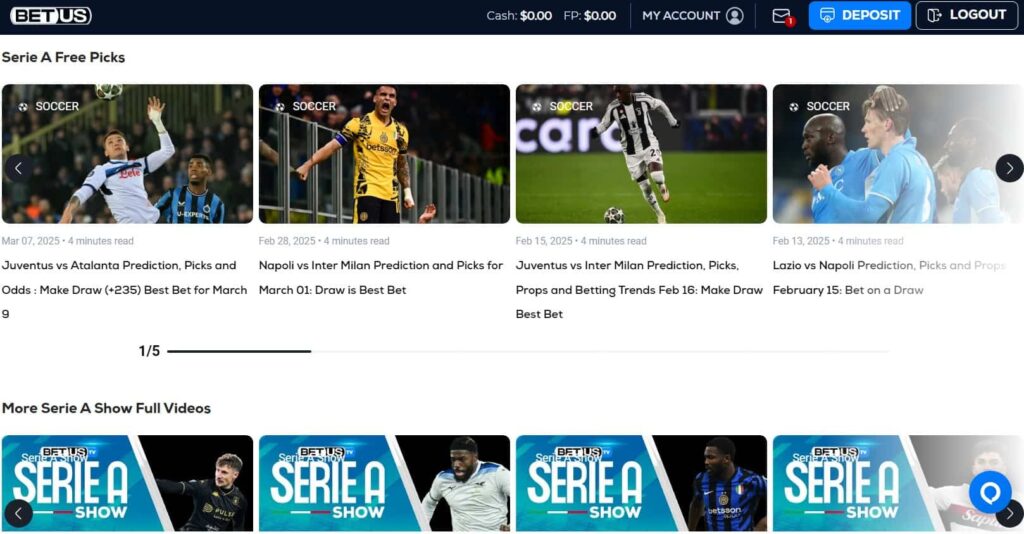 BetUS Serie A picks