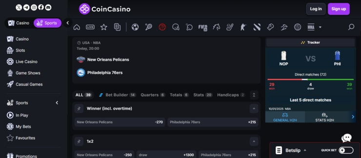 CoinCasino - safe and secure online sportsbook in Delaware