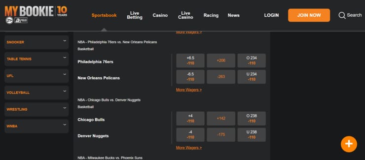 MyBookie - one of the best Delaware sports betting sites