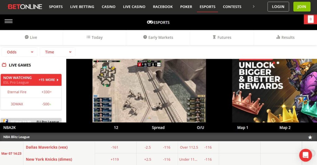 BetOnline - the best esports betting site