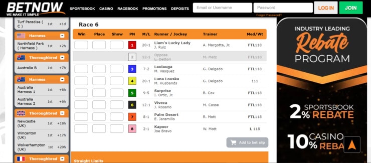 BetNow - safe and secure horse racing betting website