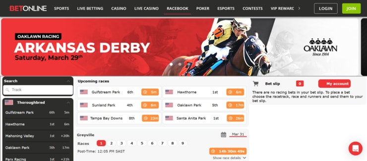 BetOnline - overall best horse racing betting site