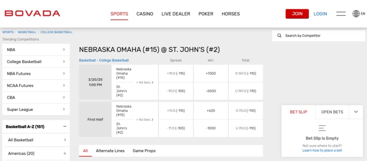 Bovada - one of the sharpest betting sites available in the USA