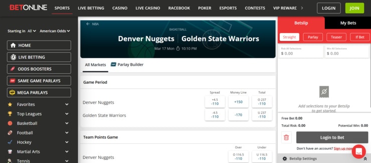 BetOnline - sharpest sportsbook overall