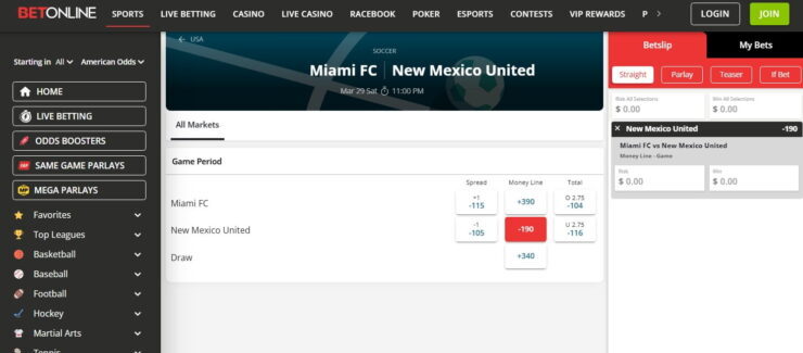 BetOnline - the best site for sports betting in New Mexico