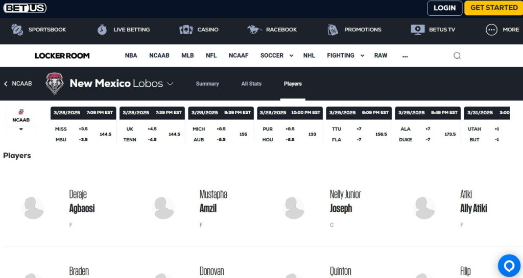 BetUS - one of the best New Mexico sports betting sites