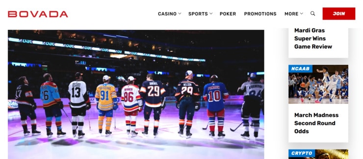 Bovada - one of the best NHL online sportsbooks
