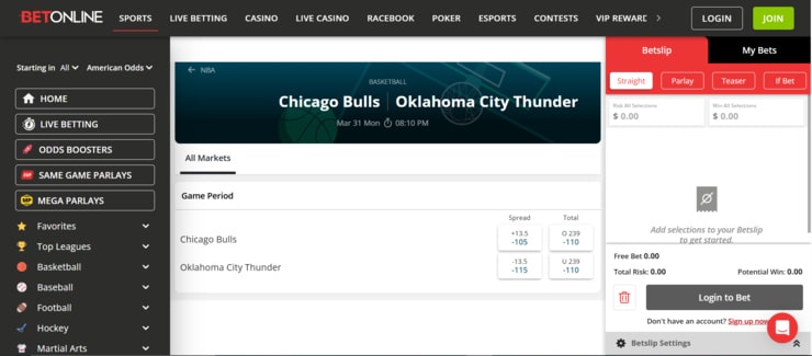 BetOnline - the best site for sports betting in Oklahoma