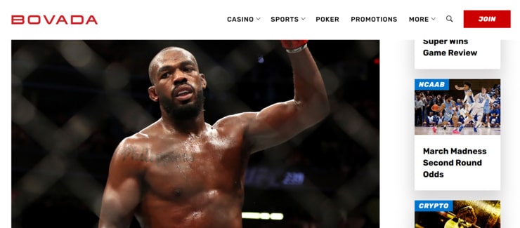 Bovada - one of the best MMA betting sites