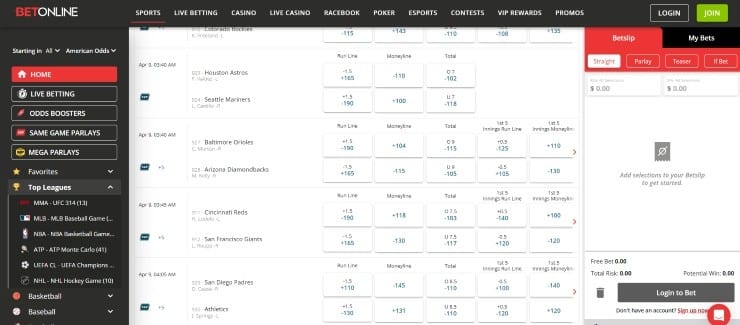 BetOnline - overall best Washington sports betting site