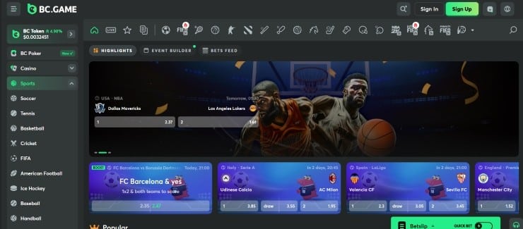 BC Game - top rated ETH betting site