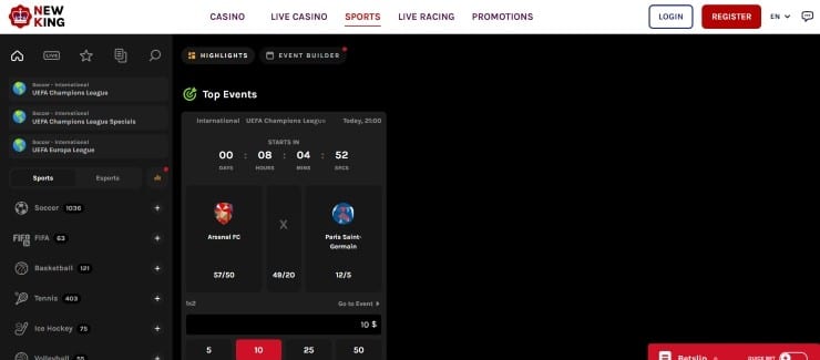 NewKing - one of the best new online bookmakers in UK