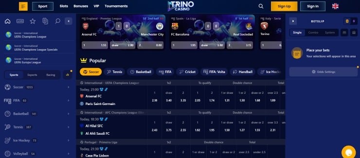 Trino - one of the best new online bookmakers in UK