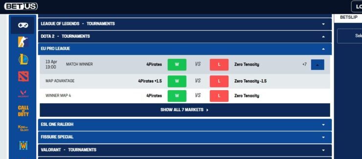 BetUS - one of the most trusted Dota 2 betting sites