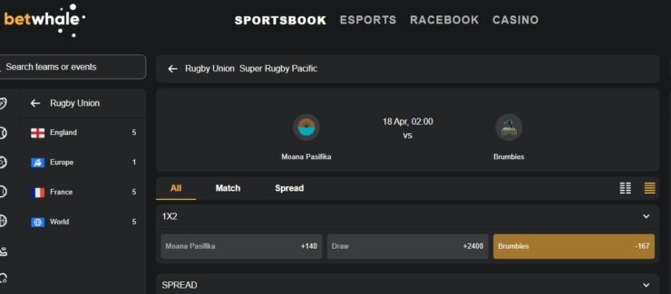 BetWhale - safe and secure rugby betting site