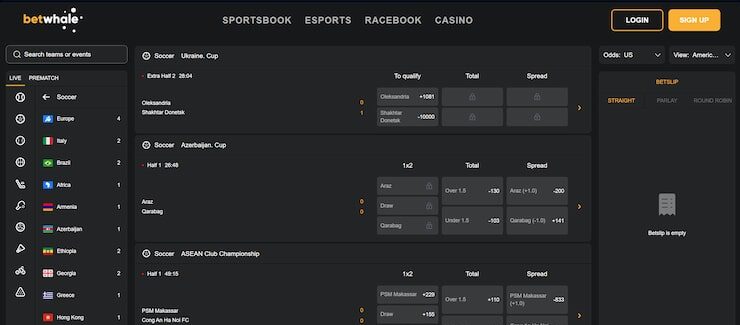 soccer betting sites - betwhale soccer odds