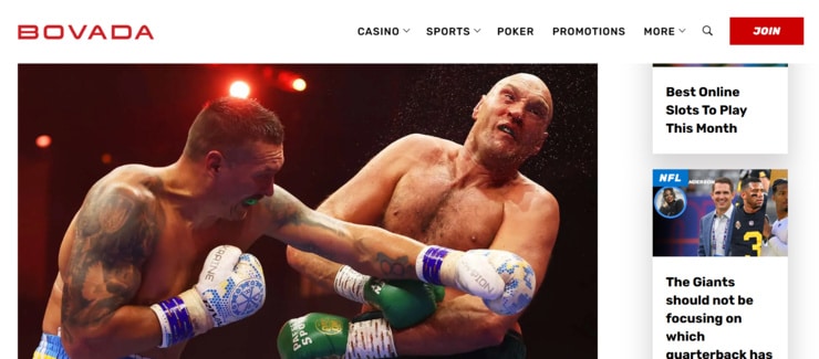 Bovada - safe and secure online boxing betting site