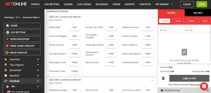 BetOnline - the best college football betting site