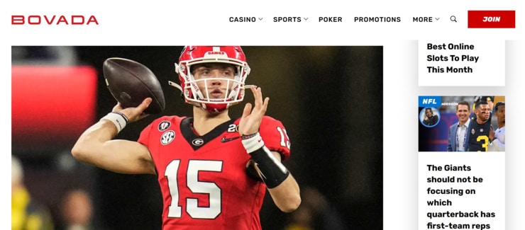 Bovada - one of the best college football betting sites