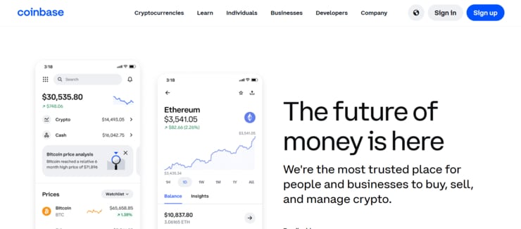 Coinbase crypto exchange platform