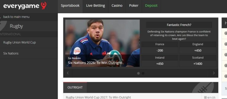 Everygame six nations rugby odds