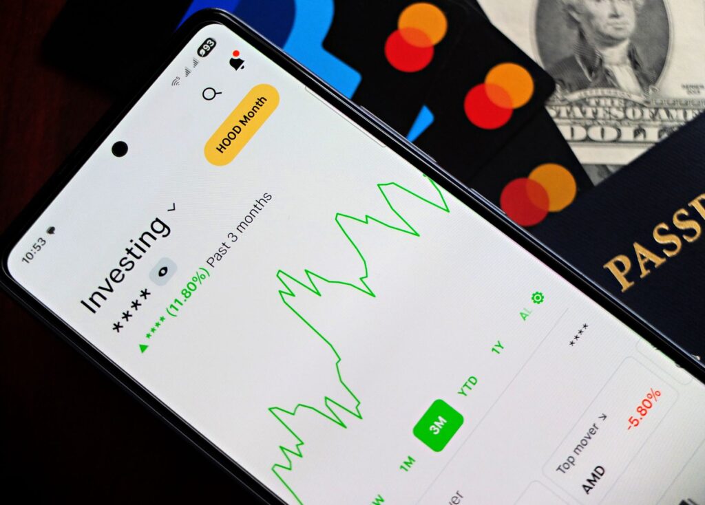 Person using a smartphone app to manage an online account