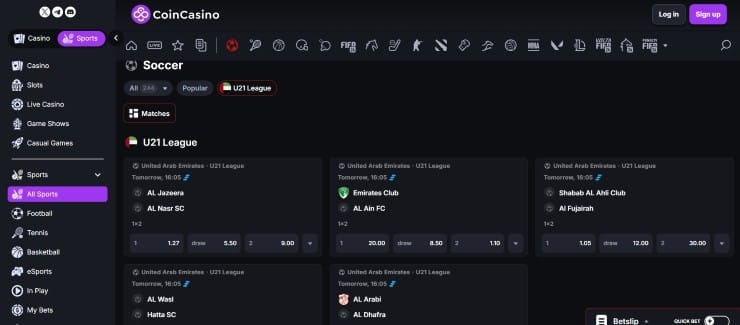 Betting Sites in UAE CoinCasino