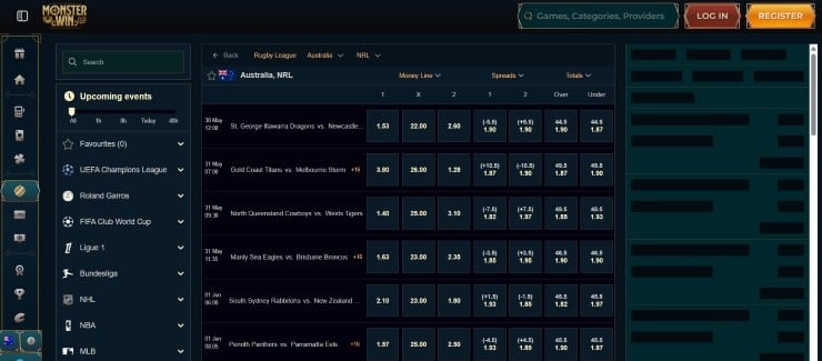 Monsterwin NRL Markets