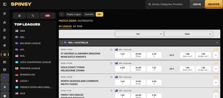 Spinsy - overall best new betting site Australia has to offer