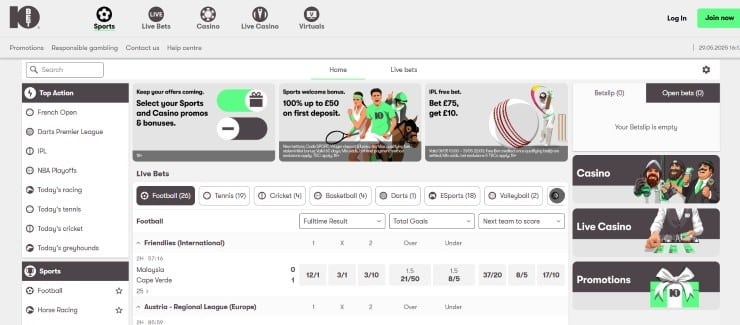 10Bet - one of the best betting sites with fast payout times in the UK