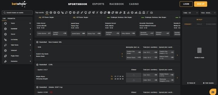 BetWhale sports betting markets and odds