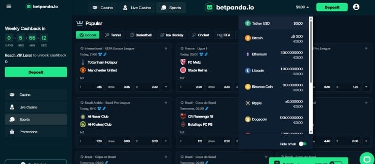 BetPanda - one of the most trusted Tether sports betting sites