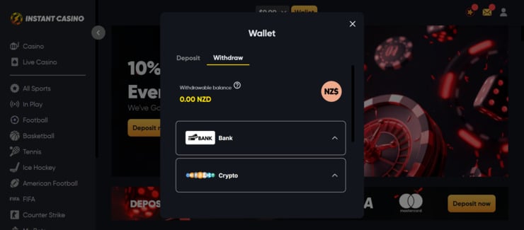 Withdraw Instant Casino