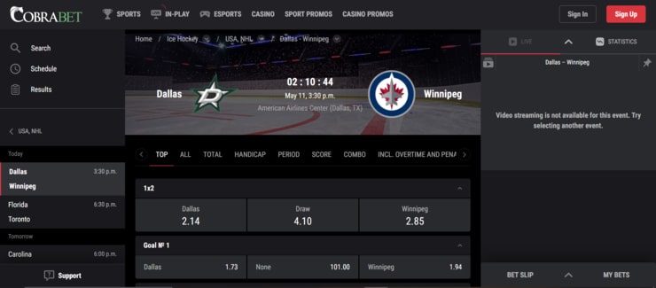 CobraCasino - one of the best sports betting sites Canada has to offer