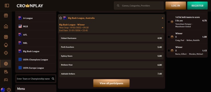 Crownplay - one of the best Australian sportsbooks