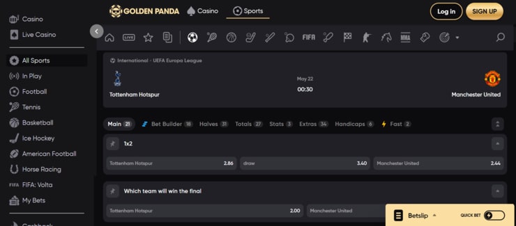 Golden Panda - one of the top betting sites in India